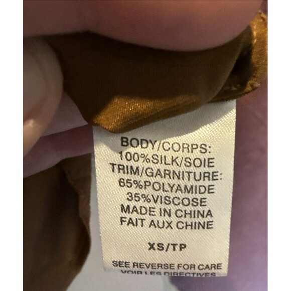 Cami NYC Womens Spaghetti Strap Lace Trim Silk Camisole Top Caramel Size XS - Picture 9 of 10